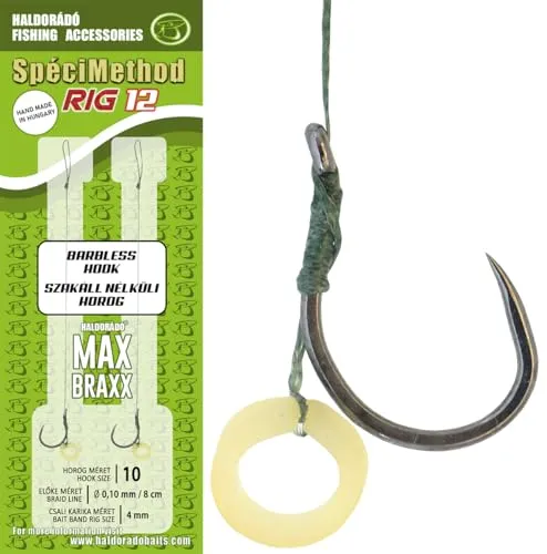 Haldorado SpéciMethod Rig12, 8 cm Angelvorfach ohne Widerhaken, 0,10 mm geflochtene Schnur, Größe 10