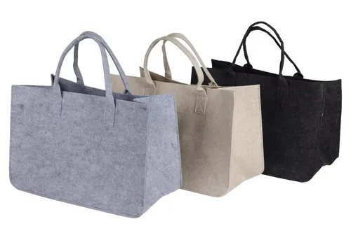Filztasche für Kamin Brennholz - Robuster Aufbewahrungskorb - Platzsparende Tragetasche aus robustem Polyester-Filz, ideal für die Aufbewahrung von Brennholz, Zeitungen oder Einkäufen. Perfekt für den Innenbereich, bis 20 kg belastbar.