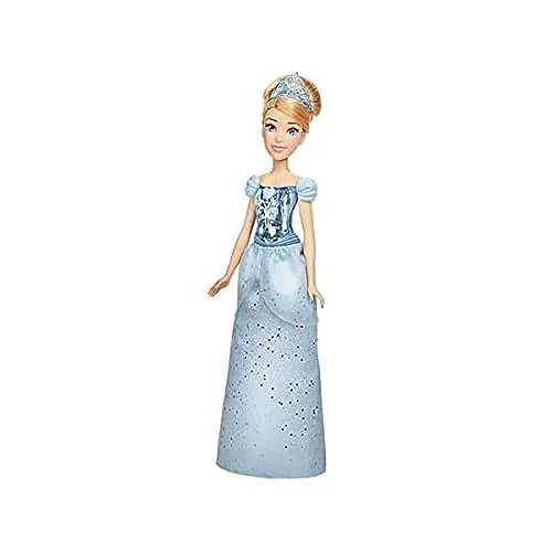 Disney Prinzessin Schimmerglanz Cinderella Puppe, Modepuppe mit Rock und Accessoires, Spielzeug für Kinder ab 3 Jahren