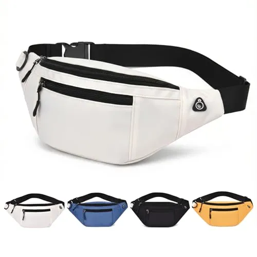 Bauchtasche Herren & Damen – wasserdichte Gürteltasche für Reisen, Alltag & Outdoor – Leichte gürteltasche Damen Hüfttasche Outdoor Groß Handytasche Sport Wasserdicht (Weiß)