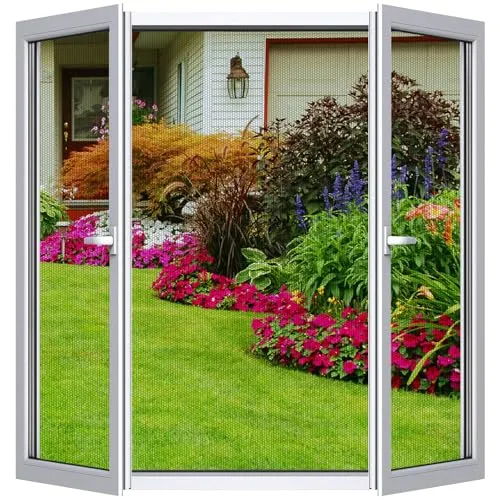 Fliegengitter Fenster 2-er Set 130 * 150cm | Zuschneidbar ohne Bohren Klebmontage | Insektenschutz Fenster Fliegenvorhang Moskitonetz, Schwarz