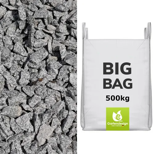 Passauer Granit Splitt 16-32mm - 500 kg BigBag - Robuster Splitt in Grau/Blau, ideal für Garten- und Landschaftsbau. Hochwertige Qualität aus Deutschland, praktisch verpackt im BigBag für einfaches Handling.