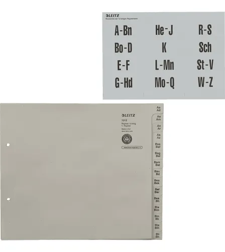 Leitz 1312 A-Z Registerserie für 12 Ordner von Leitz