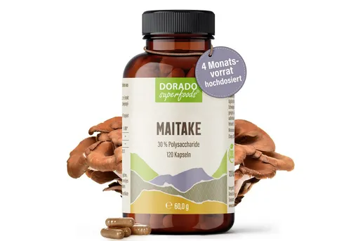 Dorado Superfoods Maitake Extrakt Kapseln - 120 x Stück, 30% Polysaccharide Kapsel, 120 St., 60 g