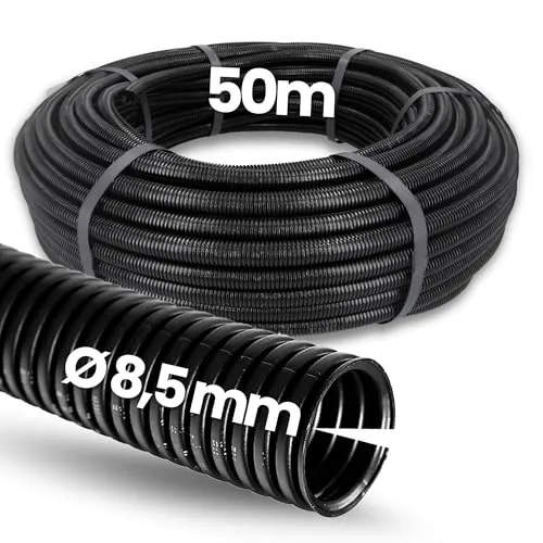 Meter Kalitec Wellrohr geschlitzt NW 8,5 I Wellschlauch offen I Marderschutzrohr I Leerrohr I Kabelschutz AD 11,6 mm ID 8,5 mm 50