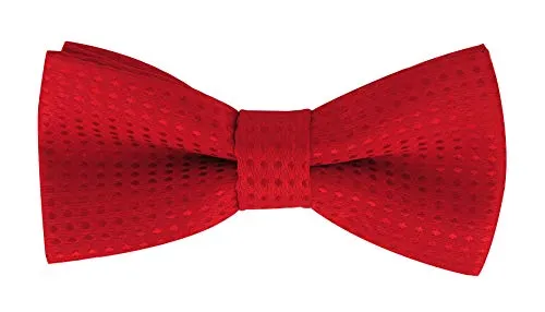 axy Kinderfliege, Jungen Fliege, bereits gebunden, Konfirmation verstellbar KFLI1 (Rot mit roten Punkten)