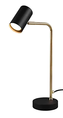 Trio Leuchten Tischleuchte Marley 512400107 - Elegante Tischleuchte Marley aus Metall in Messing matt und Schwarz matt, dreh- und schwenkbarer Spot für flexible Beleuchtung. Ideal für stilvolle Akzente in jedem Raum.