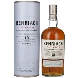 Benriach 12 Jahre - Single Malt Whisky mit Geschenkverpackung - Whisky, sherrybetonter Single Malt mit komplexen Aromen von gebackenen Früchten, ideal als Geschenk für Einsteiger und Kenner.