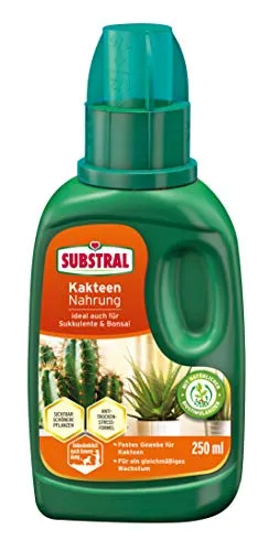 Substral Kakteen Nahrung, Flüssigdünger für Kakteen, 250 ml, Sukkulente und Bonsai mit natürlichen Biostimulanzien