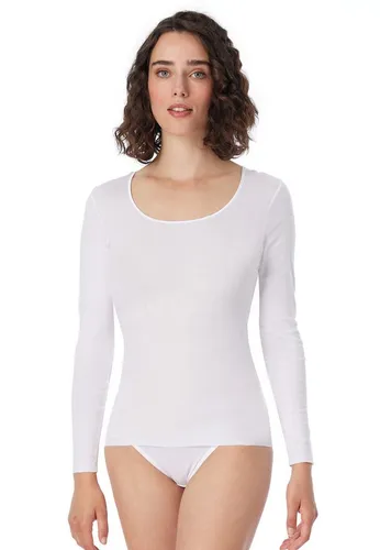 Schiesser Damen Unterhemd 200765, Gr. 22 (4XL), Weiß - Langärmeliges T-Shirt aus der SCHIESSER Luxury Serie, mit extraflachen Saumlos-Abschlüssen für höchsten Tragekomfort und ohne störende Seitennähte.