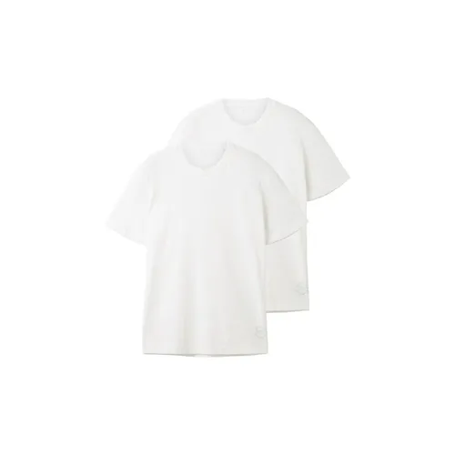 Tom Tailor T-Shirt Kurzarmshirt mit V-Ausschnitt, einfarbig im Doppelpack