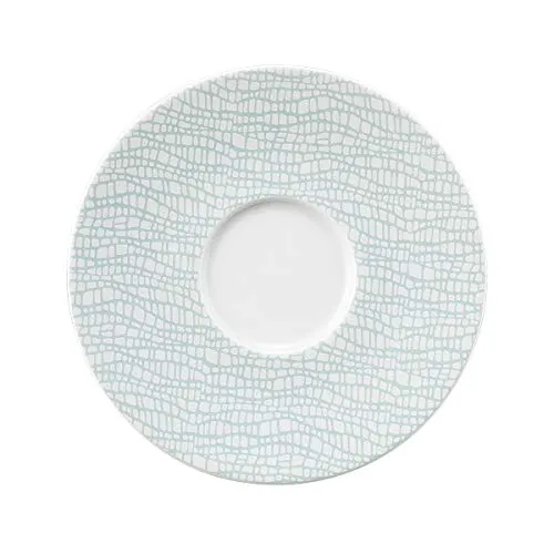 Seltmann Weiden Life Fashion Kombi-Untertasse ø 16,5 cm – Porzellan Unterteller für Milchkaffee- & Kaffeetasse – Modernes Design, Spülmaschinenfest & Mikrowellengeeignet – Green Chic