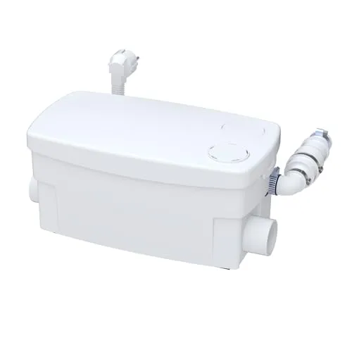 SFA SaniDouche+ Haushaltspumpe 0016P - Wasserpumpen, kompakte Abwasserpumpe mit integrierter Rückschlagklappe und Aktivkohlefilter, ideal für Dusche und Waschtisch, passt unter jede Duschtasse.