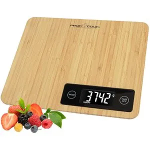 Proficook Küchenwaage PC-KW 1271, bis 5kg, digital, Bambus, Teilung 1g