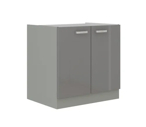 Küchen-Preisbombe Unterschrank 80 cm Bianca Grey - Unterschrank in elegantem Grau Hochglanz, bietet viel Stauraum mit 80 cm Breite – ideal für moderne Küchen. Lieferung zerlegt und originalverpackt.