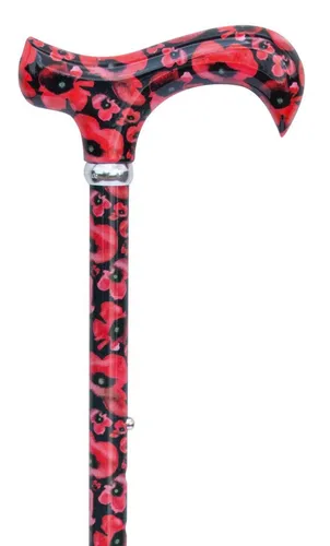 Stockshop Gehstock Design Gehstock MOHNBLÜTE farbig, bunt, modisch, höhenverstellbar 73-9