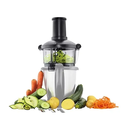 Wundermix WunderZoodler® - Spiralschneider-Erweiterung für WunderSlicer - Erweitern Sie Ihren WunderSlicer mit dem WunderZoodler für kreative Gemüsenudeln. Kompatibel mit Thermomix TM5 & TM6 sowie Monsieur Cuisine. Hochwertige Materialien sorgen für einfache Handhabung und langlebige Qualität.