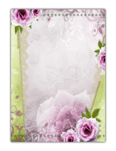 Motiv-Briefpapier Blumen Vintage pink rosa Rosen (MPA-5213, DIN A4, 25 Blatt)