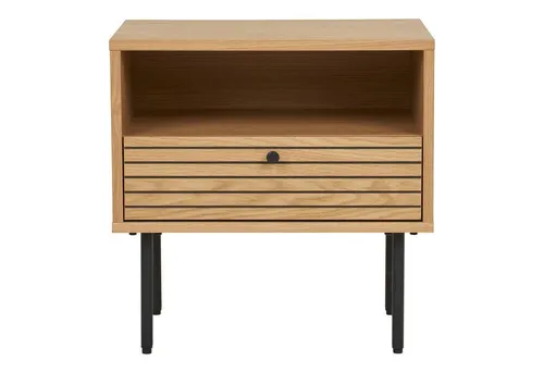 Beistelltisch DROP KYOTO - Skandinavisches Design für jedes Zuhause - Couchtisch mit hochwertigem Eichefurnier und stabilen Metallbeinen. Vielseitig einsetzbar, verleiht er jedem Raum Stil und Charme.