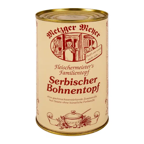 Metzger Meyer Serbischer Bohnentopf 1200ml - Herzhafte Suppe mit reichhaltigen Bohnen, perfekt für eine nahrhafte Mahlzeit und ideal für kalte Tage.