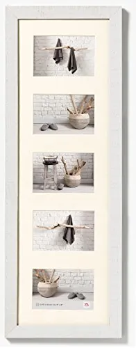 walther design Bilderrahmen polarweiss 5X 10x15 cm Galerie mit Passepartout, Home Holzrahmen HO515V
