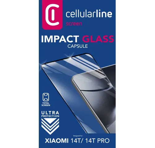 Cellularline Displayschutzglas Impact Glass Capsule Xiaomi 14T/ 14T Pro (61029)