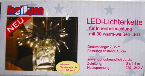 Hellum Lichterkette mit 30 LED s Innen Festbeleuchtung Weihnachts Lichterkette