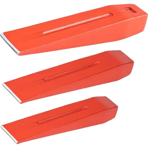 Spaltkeil-Set 3 Stück - Holzspalter aus Stahl - Holzspalterzubehör mit 3 verschiedenen Gewichten (1,5/2/3 kg) und Längen (180/220/270 mm) für effektives Spalten von Holz.