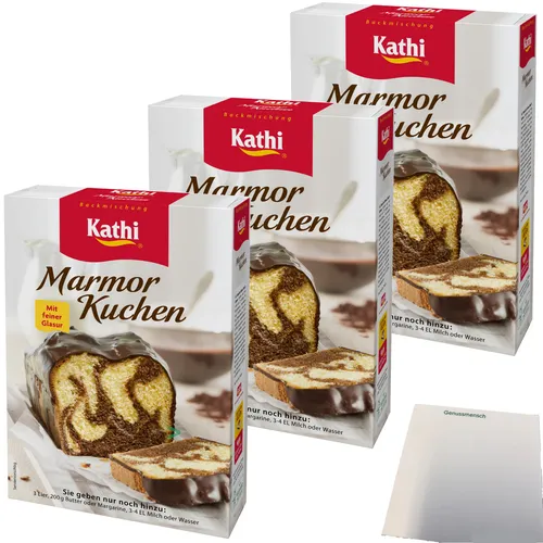 Kathi Backmischung für Marmorkuchen 3er Pack 3x450g Packung usy Block