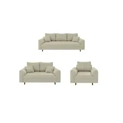 S-Style Möbel Sitzgarnitur, Beige, 6-Sitzer, L-Form