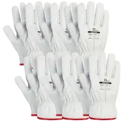 Paar Arbeitshandschuhe aus Ziegenleder Gr. 8 Handschuhe Lederhandschuhe - Weiß - 8 6