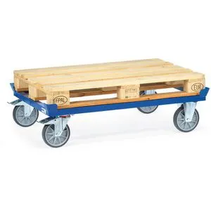 Fetra Paletten-Fahrgestell 22800 - Transportgeräte & Rampen, ideal für Paletten und Gitterboxen mit 1000 x 800 mm Grundfläche, Tragkraft von 750 kg und robuste TPE-Rollen für müheloses Manövrieren.