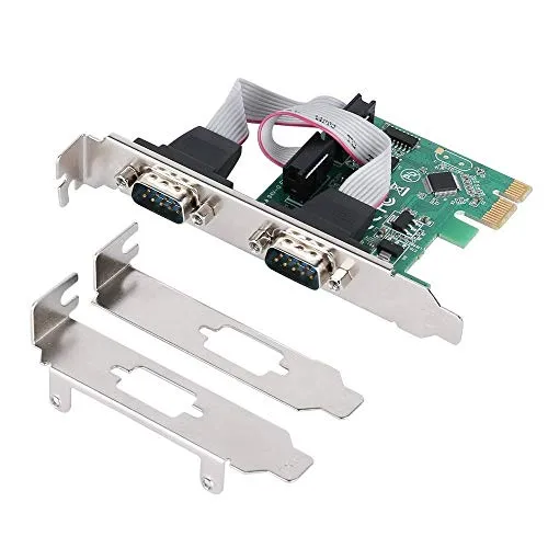 Jeirdus PCI-Express-Kartenadapter, paralleler serieller RS-232-Port COM & DB25 Drucker LPT zu PCI Express-Kartenadapter Konverter WCH382 Chip mit Low Bracket PCIE to RS232