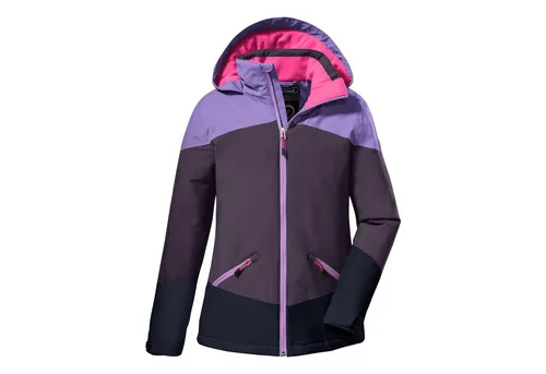 Killtec Mädchen kow 195 grls Outdoorjacke - Funktionsjacke mit Kapuze und 10.000 mm Wassersäule, wasserdicht und ideal für aktive Mädchen, asymmetrisches Colourblock Design und verstellbare Elemente für optimalen Tragekomfort.