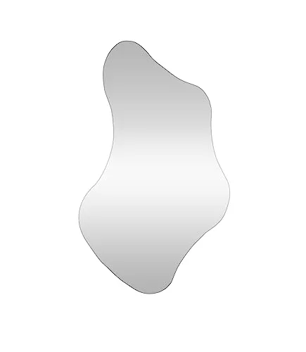 LC Home asymmetrischer Wandspiegel - Rahmenloser Tropfen Ganzkörperspiegel - Dekorative Wandspiegel mit hochwertigem, rahmenlosem Design und einfacher Montage. Ideal für jedes moderne Zuhause, um Räume optisch zu vergrößern.