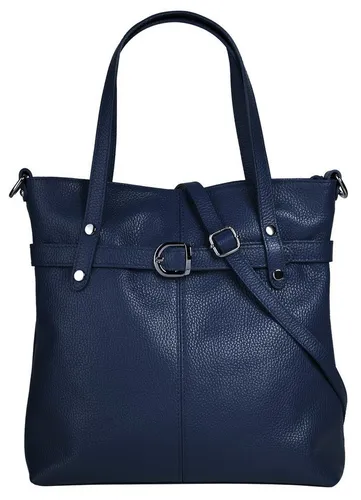Shopper CLUTY Damen Leder Shopper, Blau, Made in Italy - Eleganter Handtaschen-Shopper aus 100% Rindleder mit verstellbarem Schultergurt. Ideal für jeden Anlass – Freizeit, Alltag oder Büro. Geräumiges Hauptfach mit Reißverschluss und praktischem Innenlayout für Ordnung.