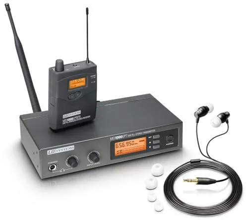 LD Systems MEI 1000 G2 B - Drahtloses In-Ear Monitoring System - Kopfhörer mit 96 Kanälen, ideal für Live-Performances und professionelle Anwendungen, inklusive Sender, Empfänger und Kopfhörer.