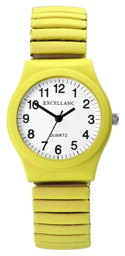Excellanc Damenarmbanduhr mit Edelstahlzugband und Neonfarben