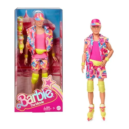 Barbie Ken-Sammelpuppe Spielfilm, mit Inlineskating-Outfit im Retro-Look und Inlineskates, JBJ51, [Mehrfarbig]