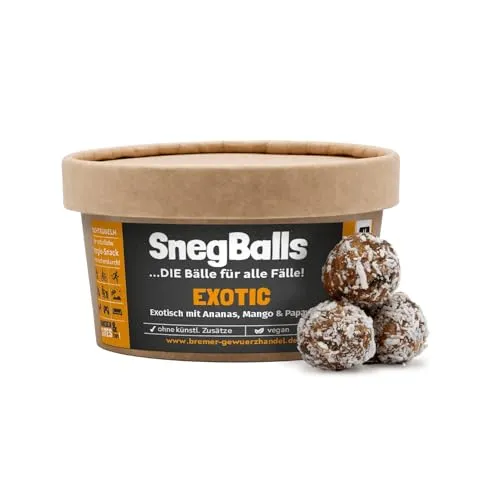 Bremer Gewürzhandel SnegBalls Exotic, fruchtige Energy Balls mit Ananas, Mango & Papaya, 130g
