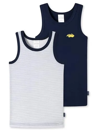 Schiesser Jungen 2 Pack Unterhemd Feinripp Bio Baumwolle Multipack - 100% Organic Cotton - Größe 92 bis 140