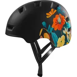 Skater- und Fahrradhelm | Schwarze Blume | EN1078 - Schwarz