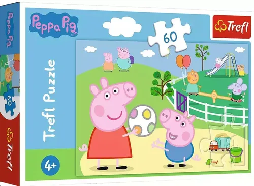 Trefl 17356 Spaß mit Freunden - Peppa Pig Puzzle mit 60 Teilen, fördert Kreativität und ist perfekt für Kinder ab 4 Jahren