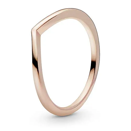 PANDORA Polished Wishbone Ring in Roségold mit 14 Karat rosévergoldete Metalllegierung Timeless Collection, Größe 54