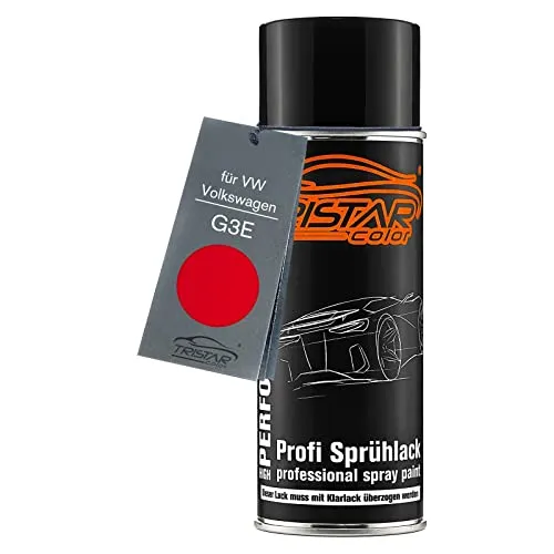 TRISTARcolor Autolack Spraydose für VW/Volkswagen G3E Flash Red/Flashrot Basislack Sprühdose 400ml