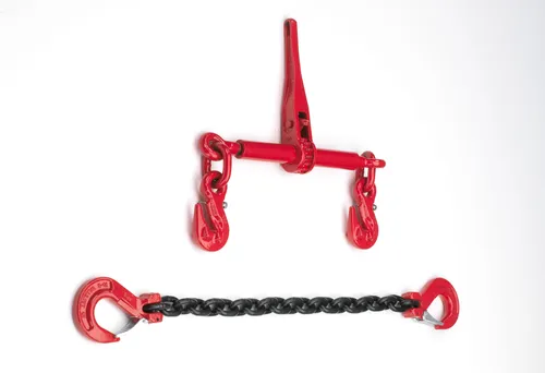 Zurrkette 8mm Ø GK8 zweiteilig mit externem Ratschenlastspanner - [ schwarz lackiert 1m ]