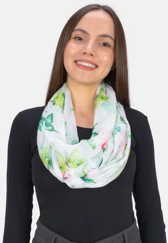 Seasons of April Loop Loop Emily, Leichter Damen Loop mit Aquarell Schmetterlingsmuster, Weich & Dünn