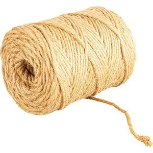 Rayher Bindfaden 4200531, Jutegarn, 6-fach, Stärke 6mm, natur, Länge 120m