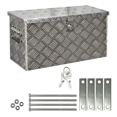Trucky Anhänger-Deichselbox D040 - Robuste Aluminium Transportbox - Transportboxen: Vielseitig einsetzbar, abschließbar für maximale Sicherheit und aus widerstandsfähigem Aluminium für eine lange Lebensdauer.