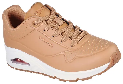Skechers Damen UNO Stand ON AIR Sneakers, TAN, 41 EU - Damen-Sneaker mit atmungsaktivem Obermaterial und bequemer Air-Cooled Memory Foam Innensohle für optimalen Tragekomfort den ganzen Tag.